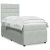 vidaXL Boxspringbett mit Matratze Hellgrau 90x200 cm Samt