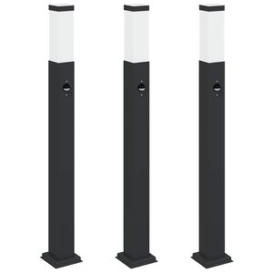 vidaXL Pollerleuchten mit Sensor 3 Stk. 80 cm Schwarz IP44