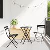 vidaXL Klapp Bistro Set 3 pcs Anthrazit Stahl