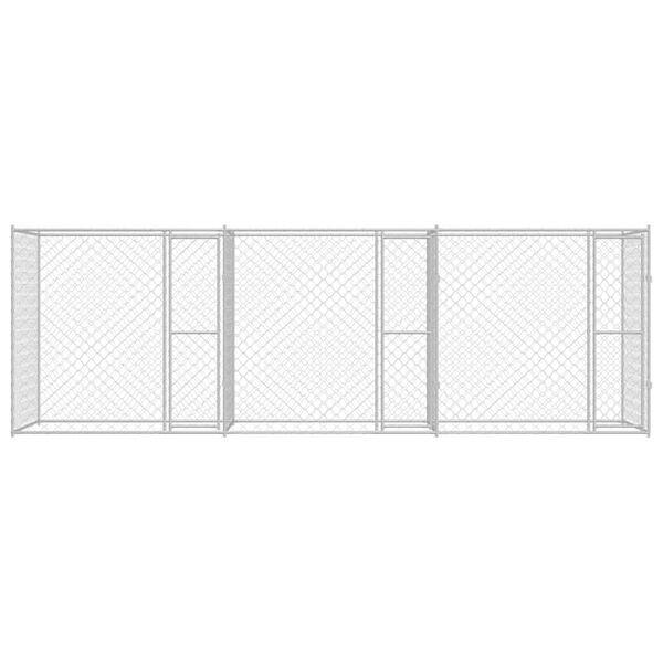 vidaXL Hundekäfig Silber 600 x 200 x 200 cm Verzinkter Stahl