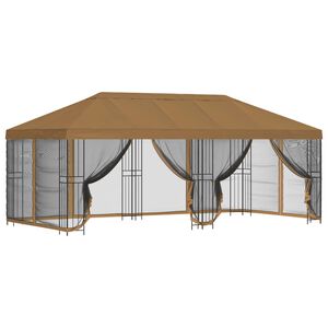 vidaXL Pavillon mit Seitenw&auml;nden 6 x 3 m Beige Polyester und Stahl 190