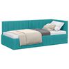 vidaXL Eckbettgestell T&uuml;rkis 90 x 190 cm Samt