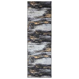 vidaXL Teppichl&auml;ufer LESAKA Schwarz und Gold 100 x 250 cm