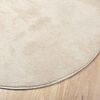 vidaXL Bereichsteppiche Oval HUARTE Beige 140 x 200 cm 100 %Polyester