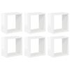 vidaXL W&uuml;rfelregale 6 Stk. Hochglanz-Wei&szlig; 26x15x26 cm