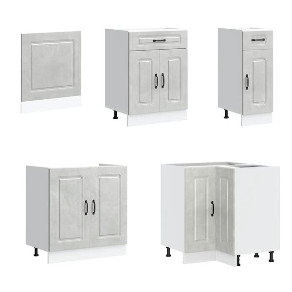 vidaXL 11-tlg. K&uuml;chenschrank-Set Kalmar Betongrau Holzwerkstoff