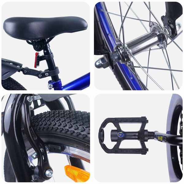 vidaXL Kinderfahrrad 20 Zoll f&uuml;r 6-11 Jahre alt Blau Schwarz