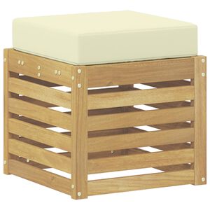 vidaXL Outdoor Hocker Bank Massivholz Akazie Wei&szlig;