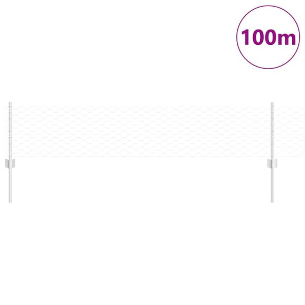vidaXL Zaun mit Pfosten Silber 0,4 x 100 m Stahl