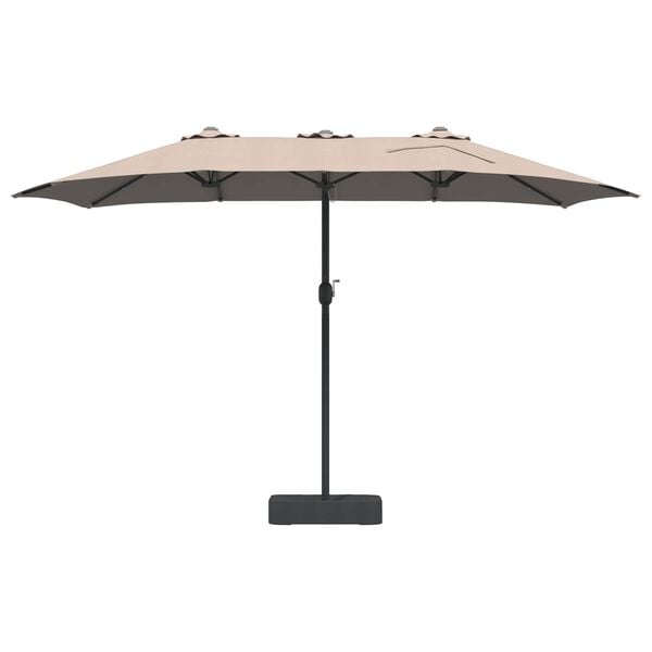 vidaXL Garten-Sonnenschirm Taupe 385 x 209 x 244 cm Polyester