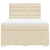 vidaXL Boxspringbett mit Matratze Creme 140x190 cm Stoff