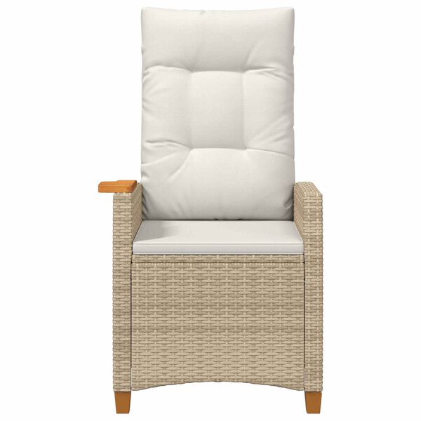vidaXL Liegestuhl mit Teeteller 62 x 64 x 112 cm Poly-Rattan