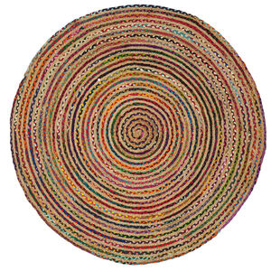 vidaXL Bereichsteppich Mehrfarbig &Oslash; 90 cm Jute