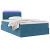 vidaXL Bett mit Stauraum und LED Dunkelblau 120 x 200 cm Samt