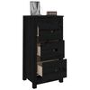 vidaXL Sideboards 2 Stk. Schwarz 40x35x80 cm Massivholz Kiefer