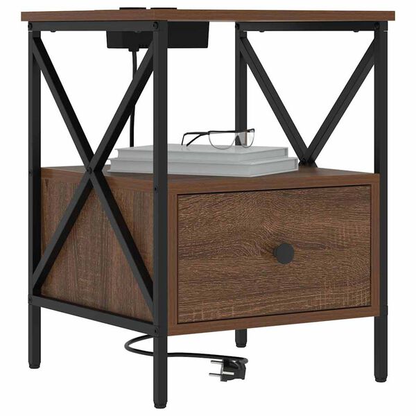 vidaXL Nachttisch Braun Eichen-Optik 41,5 x 40,5 x 55 cm Holzwerkstoff