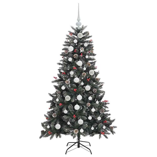 vidaXL K&uuml;nstlicher Weihnachtsbaum Gr&uuml;n 150 cm PVC, Plastik und Stahl