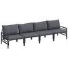 vidaXL Gartensofa-set mit Kissen 4 pcs Schwarz Stahl