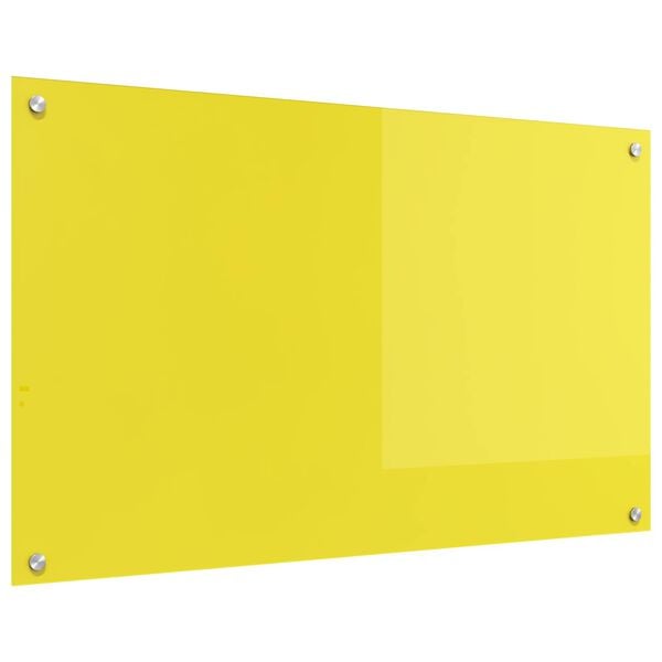 vidaXL K&uuml;chenr&uuml;ckwand Gelb 100 x 60 x 0,6 cm Geh&auml;rtetes Glas