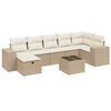 vidaXL 8-tlg. Garten-Sofagarnitur mit Kissen Beige Poly Rattan