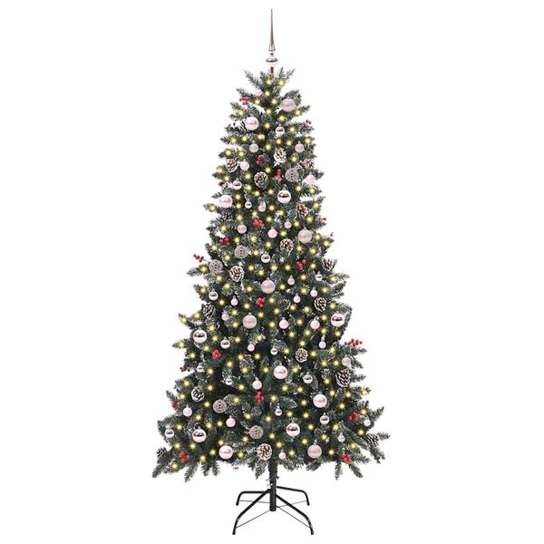 vidaXL K&uuml;nstlicher Weihnachtsbaum Gr&uuml;n 240 cm PVC, Plastik und Stahl