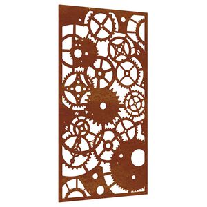 vidaXL Garten-Wanddeko 105x55 cm Cortenstahl Zahnrad-Design