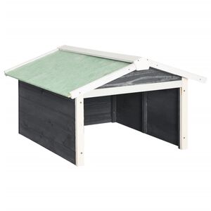 vidaXL Roboter-Rasenm&auml;her Garage 72x87x50 cm Grau Wei&szlig; Tannenholz