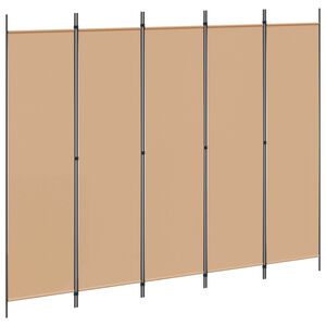 vidaXL 5-teiliger Raumteiler Beige 250 x 200 cm Stoff