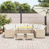 vidaXL 4-tlg. Garten-Sofagarnitur mit Kissen Beige Poly Rattan