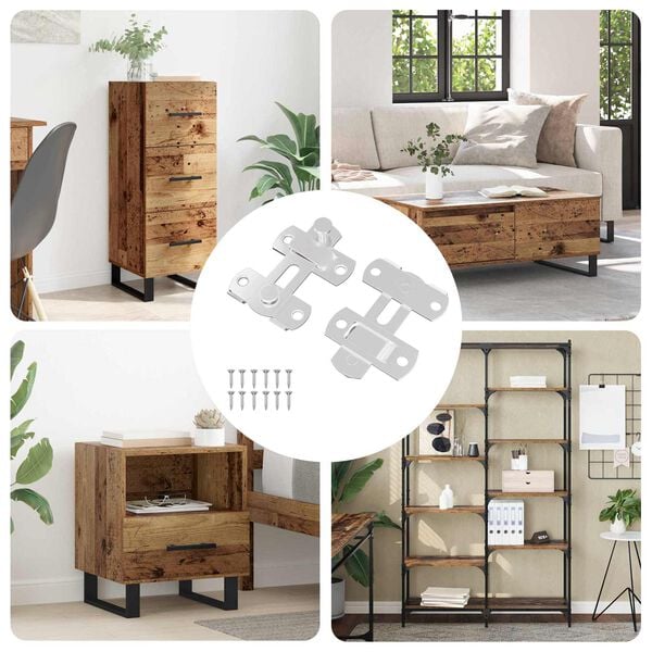 vidaXL T&uuml;rverschluss 2 pcs Silber 70 x 8 mm Stahl