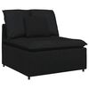 vidaXL Modulares Sofa mit Kissen Stoff Schwarz