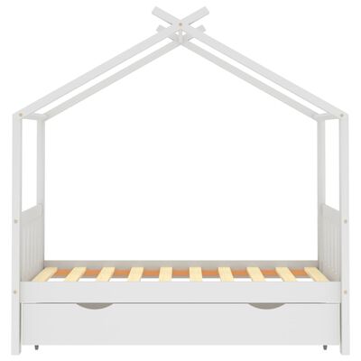 vidaXL Kinderbett mit Schublade Weiß Massivholz Kiefer 80x160 cm