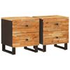 vidaXL Nachttisch 2 Stk. Braun 40 x 33 x 46 cm Massivholz Mango