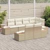 vidaXL Gartensofa-set mit Kissen 7 pcs Beige und Creme Polyrattan