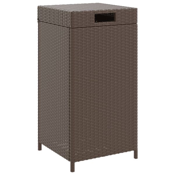 vidaXL M&uuml;llbeh&auml;lter Braun 40x40x80 cm Poly Rattan
