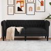 vidaXL Chesterfield-Sofa 2-Sitzer Schwarz Stoff