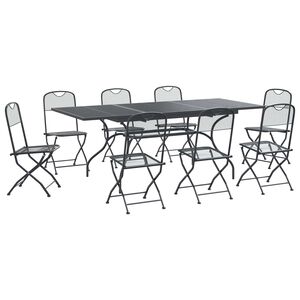 vidaXL Garten Essgruppe 9 stk. Anthrazit Mesh und Stahl