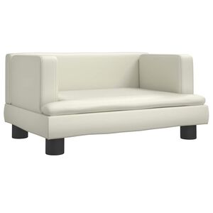 vidaXL Hundebett Creme 60x40x30 cm Kunstleder