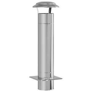 vidaXL Kaminverl&auml;ngerung Silber 25 x 25 x 82 cm Edelstahl
