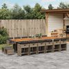 vidaXL 17-tlg. Garten-Essgruppe mit Kissen Grau Poly Rattan