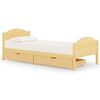 vidaXL Massivholzbett mit 2 Schubladen Kiefer 90x200 cm