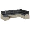 vidaXL Sofa Set mit Kissen mit Speicher 8 pcs Hellgrau Poly-Rattan