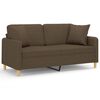 vidaXL 2-Sitzer-Sofa mit Kissen Braun 140 cm Stoff
