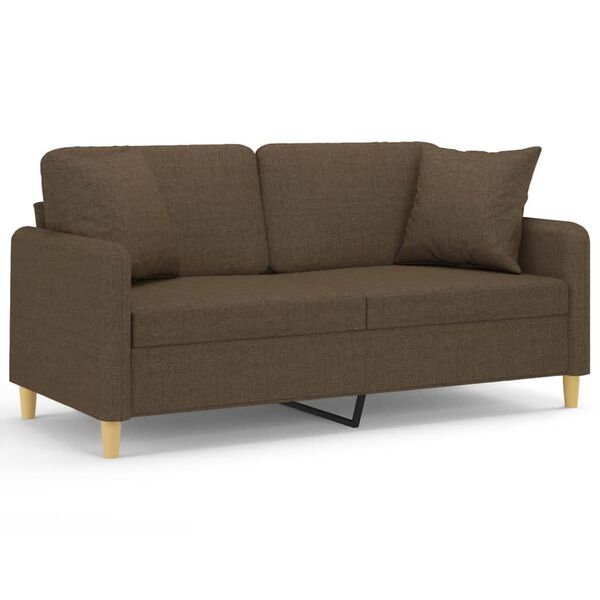 vidaXL 2-Sitzer-Sofa mit Kissen Braun 140 cm Stoff