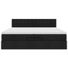vidaXL Ottoman-Bett mit Matratze Schwarz 200x200 cm Stoff