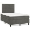 vidaXL Boxspringbett mit Matratze Dunkelgrau 120x190 cm Samt