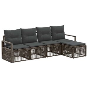 vidaXL Gartensofa-set 4 stk. Grau Poly-Rattan