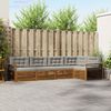 vidaXL Outdoor-Sofagarnitur mit Kissen 5 pcs Nat&uuml;rlich und Hellgrau