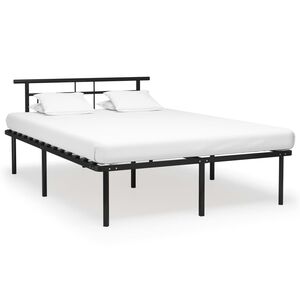 vidaXL Bettgestell Schwarz Metall 160x200 cm