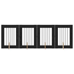 vidaXL Hundetor mit St&auml;ndern 4 pcs Schwarze Eiche 60 x 80 cm